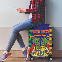Personalised Mauritius Luggage Cover Coat Of Arms Mix Paisley Pattern