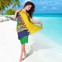 Personalised Mauritius Sarong Coat Of Arms Mix Paisley Pattern