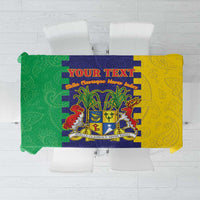 Personalised Mauritius Tablecloth Coat Of Arms Mix Paisley Pattern