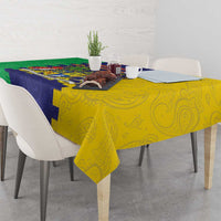 Personalised Mauritius Tablecloth Coat Of Arms Mix Paisley Pattern