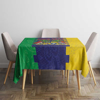 Personalised Mauritius Tablecloth Coat Of Arms Mix Paisley Pattern