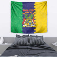 Personalised Mauritius Tapestry Coat Of Arms Mix Paisley Pattern