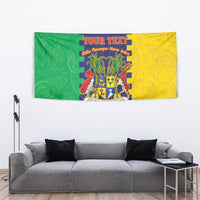 Personalised Mauritius Tapestry Coat Of Arms Mix Paisley Pattern