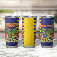 Personalised Mauritius Tumbler Cup Coat Of Arms Mix Paisley Pattern