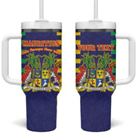 Personalised Mauritius Tumbler With Handle Coat Of Arms Mix Paisley Pattern