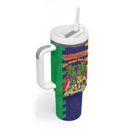 Personalised Mauritius Tumbler With Handle Coat Of Arms Mix Paisley Pattern