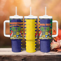 Personalised Mauritius Tumbler With Handle Coat Of Arms Mix Paisley Pattern