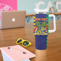Personalised Mauritius Tumbler With Handle Coat Of Arms Mix Paisley Pattern