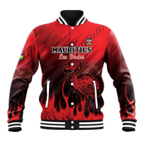 Personalised Mauritius Football Baseball Jacket Allez Les Dodos Grunge Style