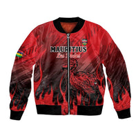 Personalised Mauritius Football Bomber Jacket Allez Les Dodos Grunge Style