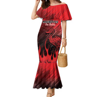 Personalised Mauritius Football Family Matching Mermaid Dress and Hawaiian Shirt Allez Les Dodos Grunge Style