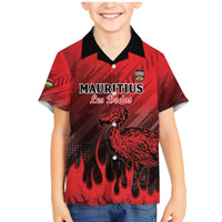 Personalised Mauritius Football Family Matching Mermaid Dress and Hawaiian Shirt Allez Les Dodos Grunge Style