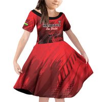 Personalised Mauritius Football Family Matching Off Shoulder Short Dress and Hawaiian Shirt Allez Les Dodos Grunge Style