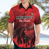 Personalised Mauritius Football Hawaiian Shirt Allez Les Dodos Grunge Style