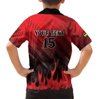 Personalised Mauritius Football Kid Hawaiian Shirt Allez Les Dodos Grunge Style