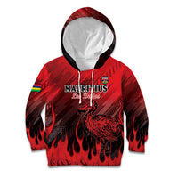 Personalised Mauritius Football Kid Hoodie Allez Les Dodos Grunge Style