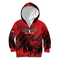 Personalised Mauritius Football Kid Hoodie Allez Les Dodos Grunge Style