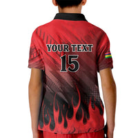 Personalised Mauritius Football Kid Polo Shirt Allez Les Dodos Grunge Style