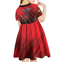 Personalised Mauritius Football Kid Short Sleeve Dress Allez Les Dodos Grunge Style