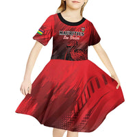 Personalised Mauritius Football Kid Short Sleeve Dress Allez Les Dodos Grunge Style