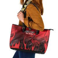 Personalised Mauritius Football Leather Tote Bag Allez Les Dodos Grunge Style