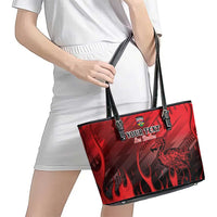 Personalised Mauritius Football Leather Tote Bag Allez Les Dodos Grunge Style