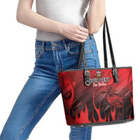 Personalised Mauritius Football Leather Tote Bag Allez Les Dodos Grunge Style