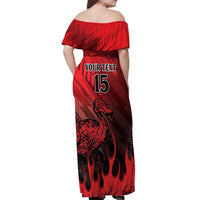 Personalised Mauritius Football Off Shoulder Maxi Dress Allez Les Dodos Grunge Style