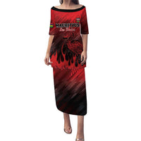 Personalised Mauritius Football Puletasi Allez Les Dodos Grunge Style