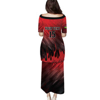 Personalised Mauritius Football Puletasi Allez Les Dodos Grunge Style