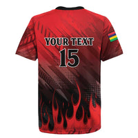 Personalised Mauritius Football Rugby Jersey Allez Les Dodos Grunge Style