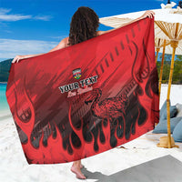Personalised Mauritius Football Sarong Allez Les Dodos Grunge Style