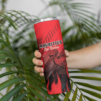 Personalised Mauritius Football Skinny Tumbler Allez Les Dodos Grunge Style