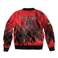 Personalised Mauritius Football Sleeve Zip Bomber Jacket Allez Les Dodos Grunge Style