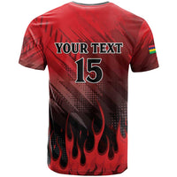 Personalised Mauritius Football T Shirt Allez Les Dodos Grunge Style