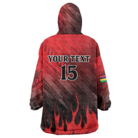 Personalised Mauritius Football Wearable Blanket Hoodie Allez Les Dodos Grunge Style