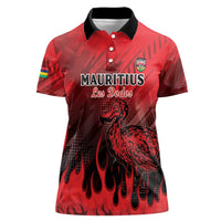 Personalised Mauritius Football Women Polo Shirt Allez Les Dodos Grunge Style
