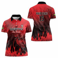 Personalised Mauritius Football Women Polo Shirt Allez Les Dodos Grunge Style