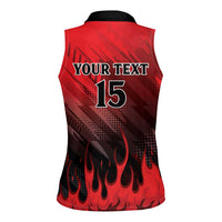 Personalised Mauritius Football Women Sleeveless Polo Shirt Allez Les Dodos Grunge Style