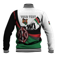 Personalised Happy Kenya Madaraka Day Baseball Jacket Maasai Shield - Kenyan Pattern