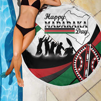 Happy Kenya Madaraka Day Beach Blanket Maasai Shield - Kenyan Pattern