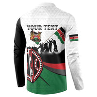 Personalised Happy Kenya Madaraka Day Button Sweatshirt Maasai Shield - Kenyan Pattern