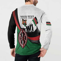 Personalised Happy Kenya Madaraka Day Button Sweatshirt Maasai Shield - Kenyan Pattern