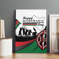 Happy Kenya Madaraka Day Canvas Wall Art Maasai Shield - Kenyan Pattern
