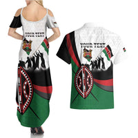 Personalised Happy Kenya Madaraka Day Couples Matching Summer Maxi Dress and Hawaiian Shirt Maasai Shield - Kenyan Pattern