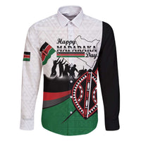 Personalised Happy Kenya Madaraka Day Family Matching Long Sleeve Bodycon Dress and Hawaiian Shirt Maasai Shield - Kenyan Pattern