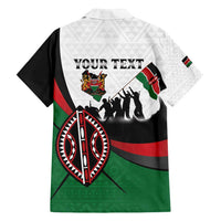 Personalised Happy Kenya Madaraka Day Family Matching Off Shoulder Short Dress and Hawaiian Shirt Maasai Shield - Kenyan Pattern