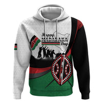 Personalised Happy Kenya Madaraka Day Hoodie Maasai Shield - Kenyan Pattern