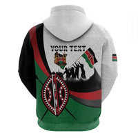 Personalised Happy Kenya Madaraka Day Hoodie Maasai Shield - Kenyan Pattern