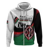 Personalised Happy Kenya Madaraka Day Hoodie Maasai Shield - Kenyan Pattern